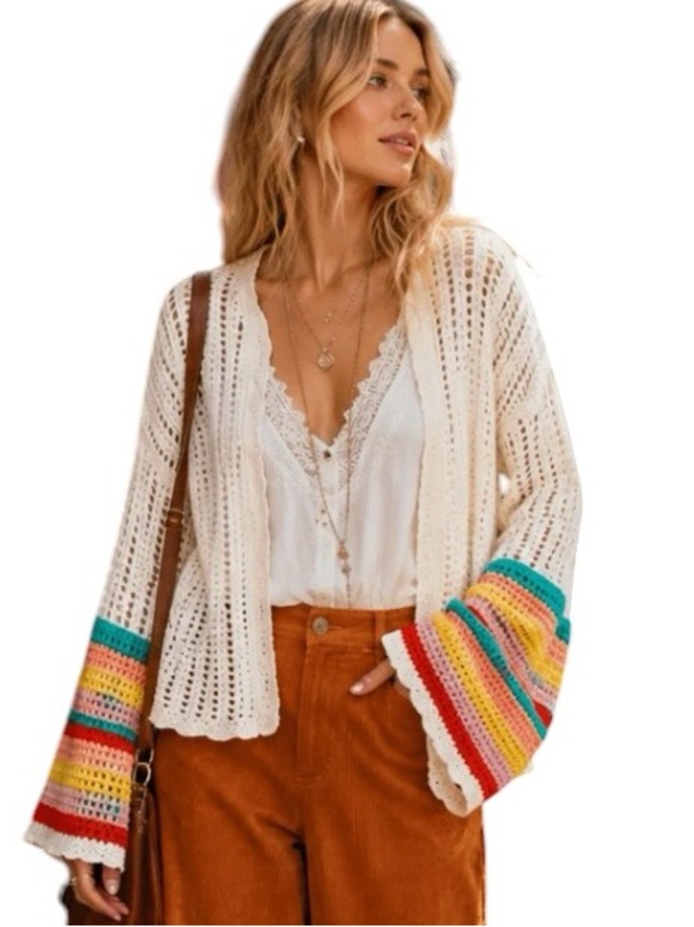 703: NEW IN NWT SWEATER CARDIGAN IVORY MULTI (H30)